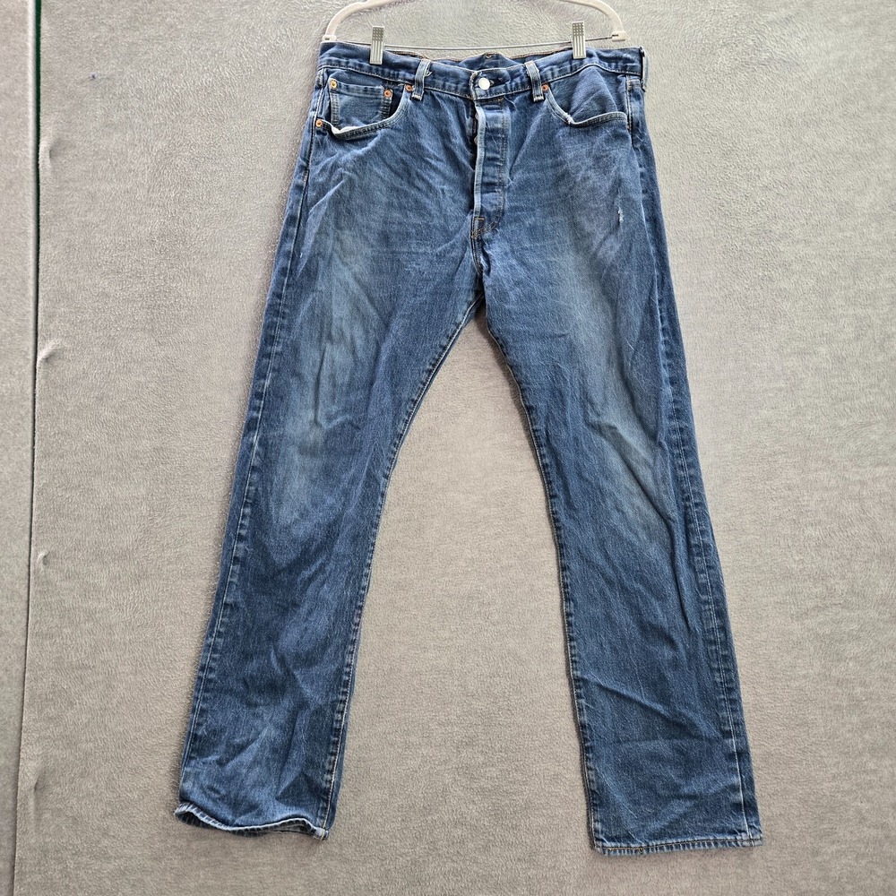 Levi's 501 Men Jeans 38x34 Blue Button Fly Straight Denim (36x31)